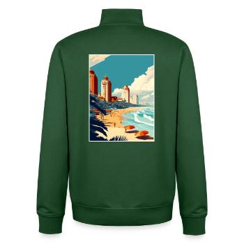 Durban Südafrika Vintage Reise Poster Souvenir - Unisex Organic Zip Sweatshirt von Stanley/Stella - Flaschengrün - Hinten - AI Model Male 185 dark (185cm)