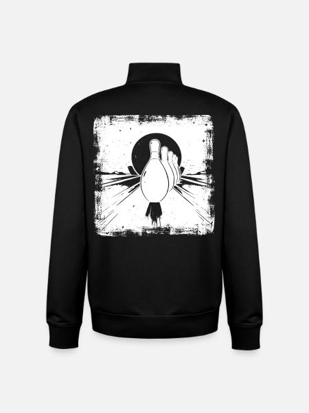 Quilles de bowling - Sweat zippé unisexe en coton bio Stanley/Stella - noir