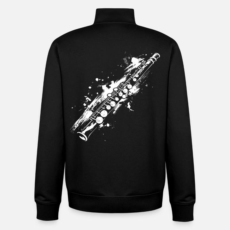 Flûte - Sweat zippé unisexe en coton bio Stanley/Stella - noir