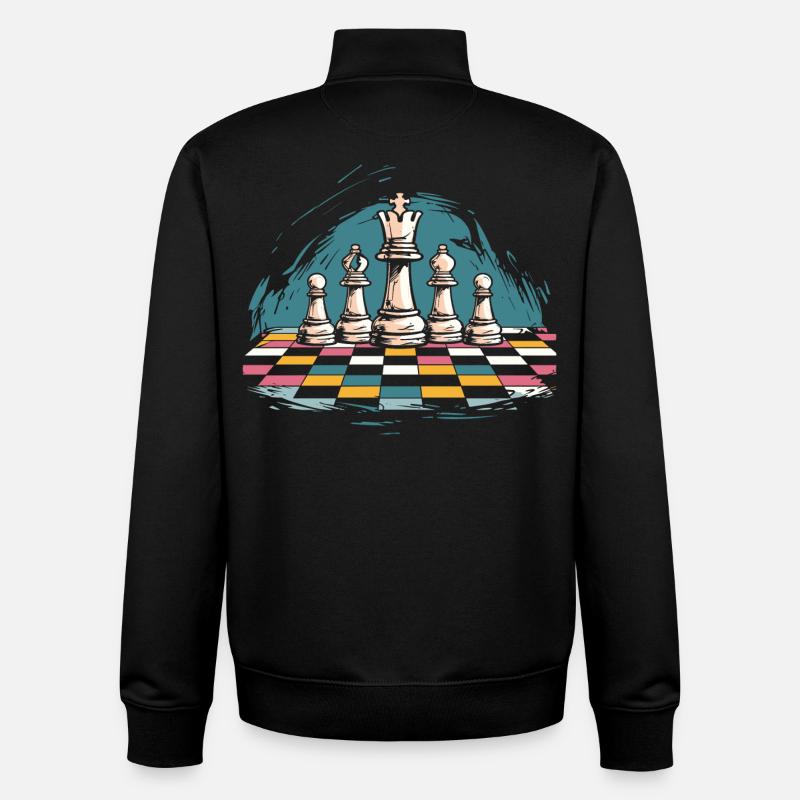 Chess Graphics - Unisex Organic Zip Sweatshirt by Stanley/Stella - black