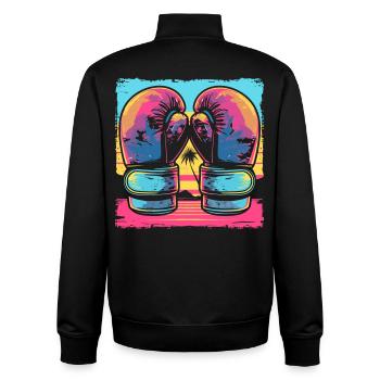 Kickboxing Cartoon Look - Unisex Organic Zip Sweatshirt by Stanley/Stella - black - Back - AI Model Male 185 light (185cm)