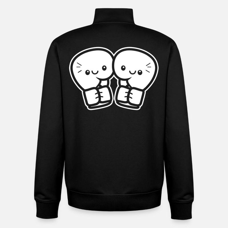 Lustige Boxhandschuhe - Unisex Organic Zip Sweatshirt von Stanley/Stella - Schwarz
