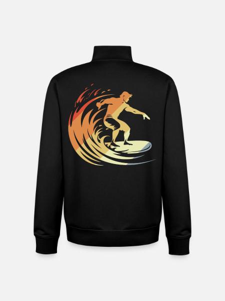 Retro Surfer - Unisex Organic Zip Sweatshirt von Stanley/Stella - Schwarz
