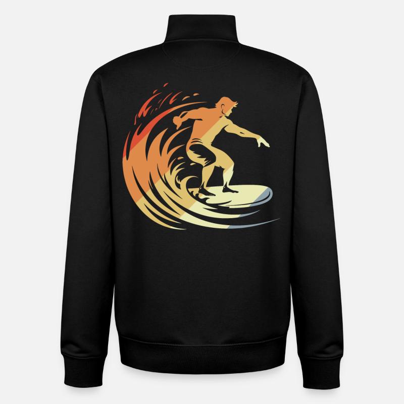 Retro Surfer - Unisex Organic Zip Sweatshirt von Stanley/Stella - Schwarz