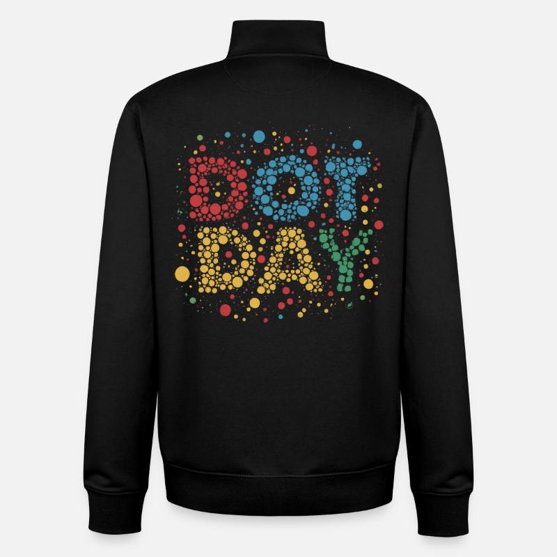 DOT DAY - Unisex Organic Zip Sweatshirt by Stanley/Stella - black