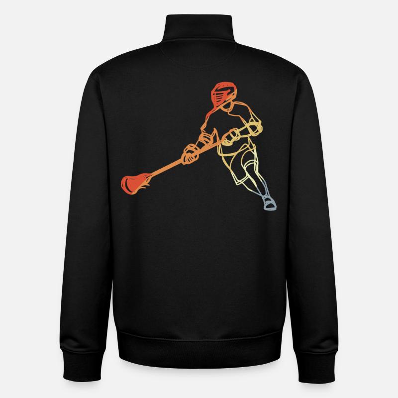 Fan de crosse style rétro - Sweat zippé unisexe en coton bio Stanley/Stella - noir