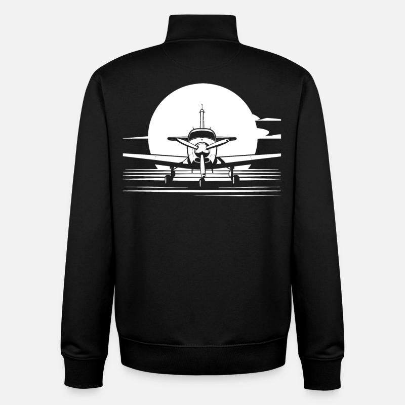 Flugzeug Skizze - Unisex Organic Zip Sweatshirt von Stanley/Stella - Schwarz