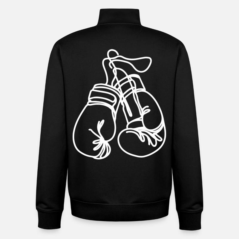 Boxhandschuhe Zeichnung - Unisex Organic Zip Sweatshirt von Stanley/Stella - Schwarz