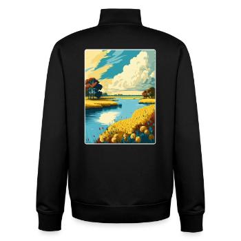 Norfolk Broads Nationalpark Reise Posterkarte - Unisex Organic Zip Sweatshirt von Stanley/Stella - Schwarz - Hinten - AI Model Male 185 light (185cm)