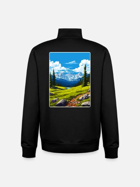 Rocky Mountain National Park Colorado Travel Card - Unisex Organic Zip Sweatshirt by Stanley/Stella - black