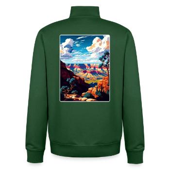 Grand Canyon Nationalpark Arizona Reiseposter - Unisex Organic Zip Sweatshirt von Stanley/Stella - Flaschengrün - Hinten - AI Model Male 185 dark (185cm)