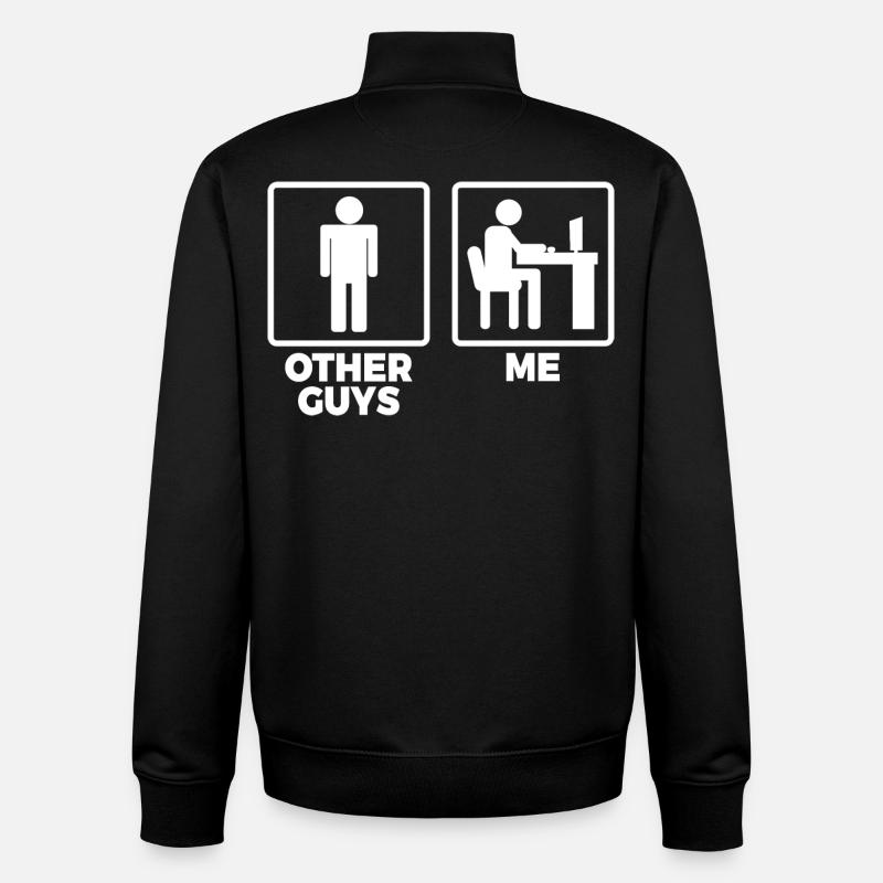 Software Engineer Stick Figures - Unisex Organic Zip Sweatshirt by Stanley/Stella - black