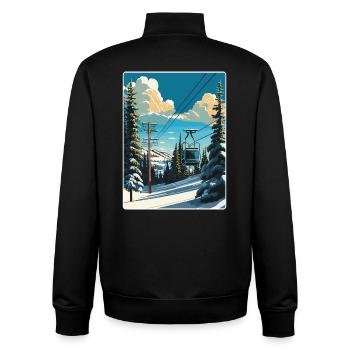 Jackson Hole Ski Reise Poster Souvenir Farbe WPA - Unisex Organic Zip Sweatshirt von Stanley/Stella - Schwarz - Hinten - AI Model Male 185 light (185cm)