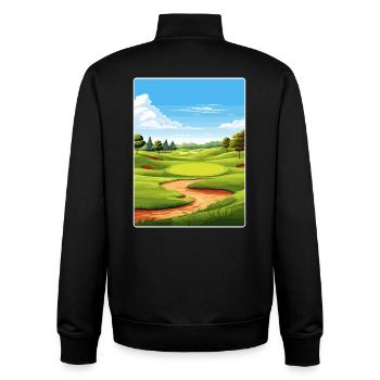 Southern Hills Country Club Golf Course Travel WPA - Unisex Organic Zip Sweatshirt by Stanley/Stella - black - Back - AI Model Male 185 light (185cm)