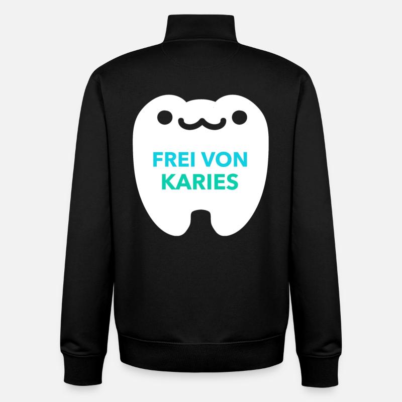 SANS CARIE DENTAIRE - Sweat zippé unisexe en coton bio Stanley/Stella - noir