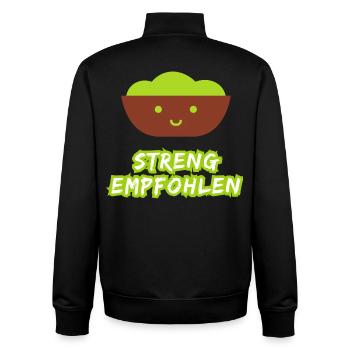 Strictly recommended guacamole - Unisex Organic Zip Sweatshirt by Stanley/Stella - black - Back - AI Model Male 185 light (185cm)