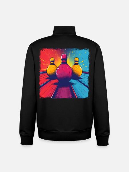 Bowling Cartoon - Unisex Organic Zip Sweatshirt by Stanley/Stella - black