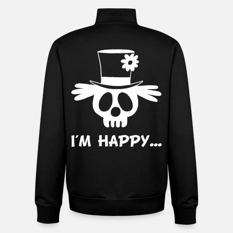 Crâne de clown (blanc) - Sweat zippé unisexe en coton bio Stanley/Stella - noir