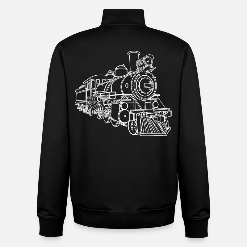 Eisenbahn Skizze - Unisex Organic Zip Sweatshirt von Stanley/Stella - Schwarz