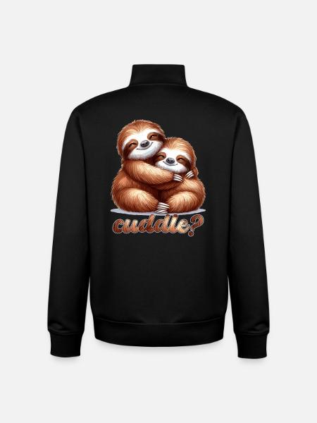 Sloths Sloth Snuggle Gift - Unisex Organic Zip Sweatshirt by Stanley/Stella - black