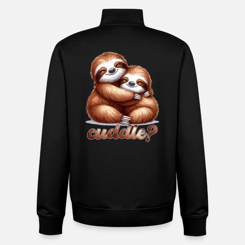 Faultiere Faultier kuscheln Geschenk - Unisex Organic Zip Sweatshirt von Stanley/Stella - Schwarz