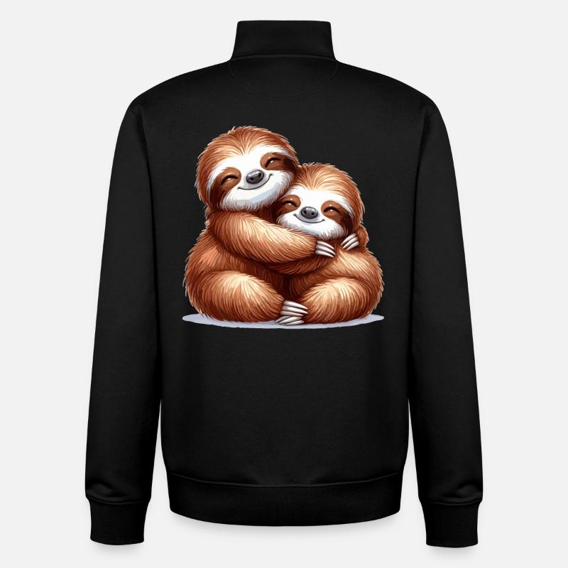 Sloths Sloth Snuggle Gift - Unisex Organic Zip Sweatshirt by Stanley/Stella - black