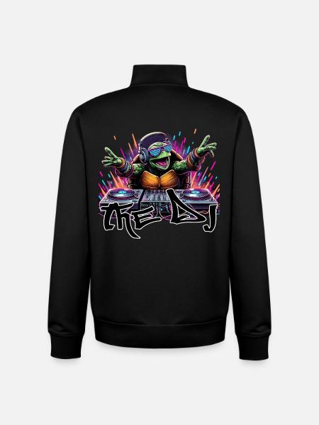 Turtle The DJ Music Gift - Unisex Organic Zip Sweatshirt by Stanley/Stella - black
