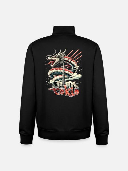 Sushi Dragon Tokyo Gift - Unisex Organic Zip Sweatshirt by Stanley/Stella - black