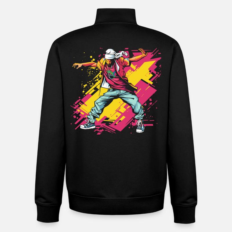 Breakdancer Graffiti - Unisex Organic Zip Sweatshirt by Stanley/Stella - black