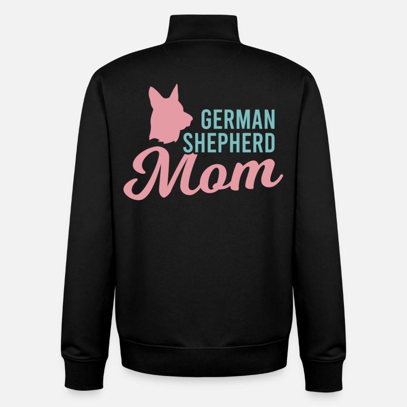 Mère berger allemand - Sweat zippé unisexe en coton bio Stanley/Stella - noir