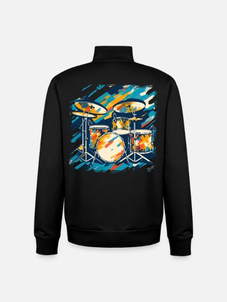 Drum Portrait - Unisex Organic Zip Sweatshirt by Stanley/Stella - black