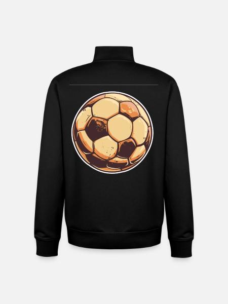 Retro Football Graphic - Unisex Organic Zip Sweatshirt by Stanley/Stella - black