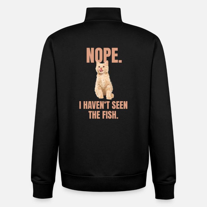 Freche Katze Meme - Unisex Organic Zip Sweatshirt von Stanley/Stella - Schwarz