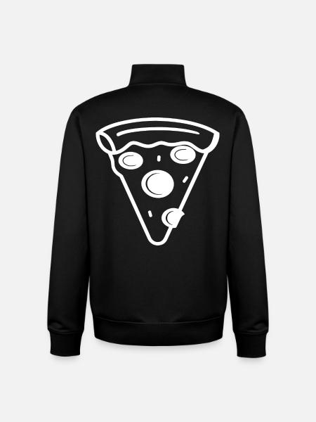 Pizza Slice Line Art - Unisex Organic Zip Sweatshirt by Stanley/Stella - black