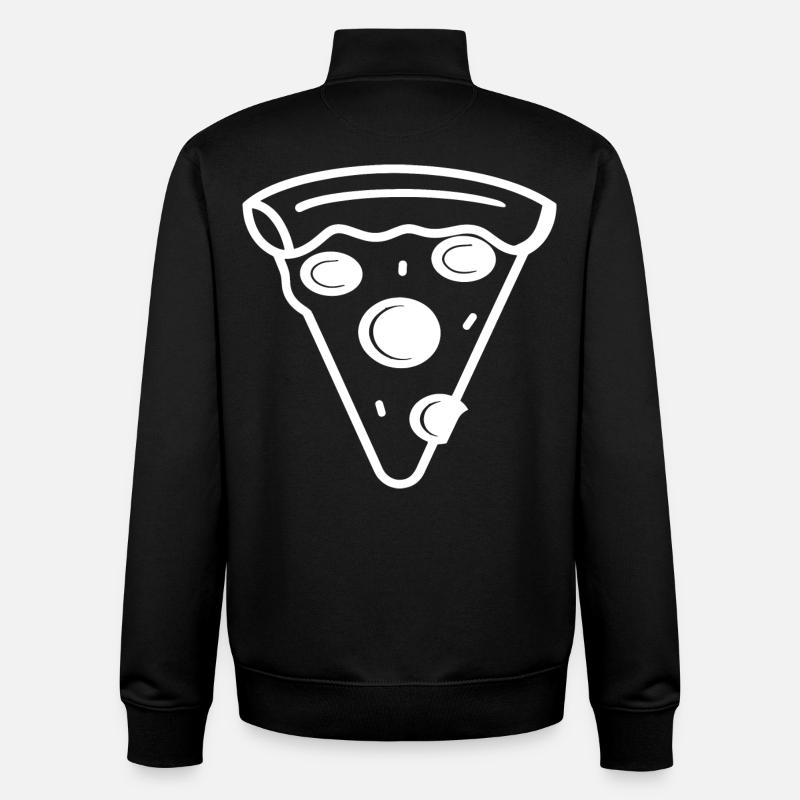 Pizza Slice Line Art - Unisex Organic Zip Sweatshirt by Stanley/Stella - black