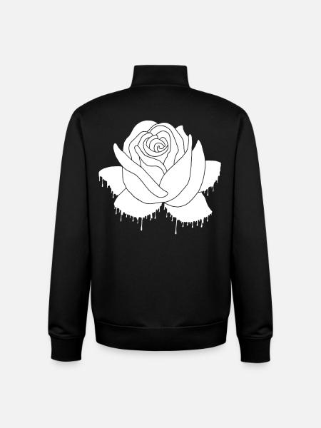 Graffiti d'une rose blanche - Sweat zippé unisexe en coton bio Stanley/Stella - noir