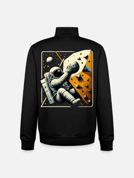 Bouldering Astronaut Spaceman Gift - Unisex Organic Zip Sweatshirt by Stanley/Stella - black