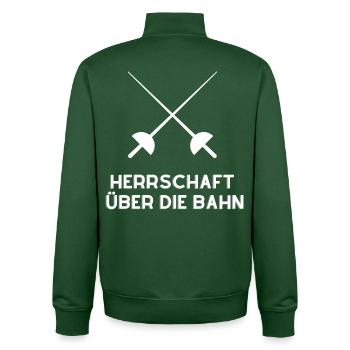 Domination on the fencing track - Unisex Organic Zip Sweatshirt by Stanley/Stella - bottle green - Back - AI Model Male 185 dark (185cm)