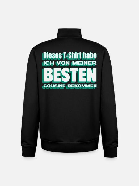 Gift from my best cousin - Unisex Organic Zip Sweatshirt by Stanley/Stella - black