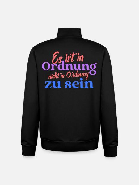It's okay not to be okay - Unisex Organic Zip Sweatshirt by Stanley/Stella - black