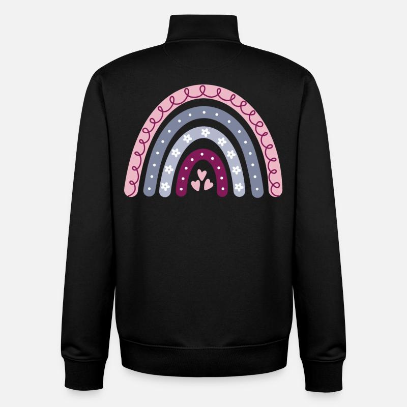 Boho Rainbow - Unisex Organic Zip Sweatshirt by Stanley/Stella - black
