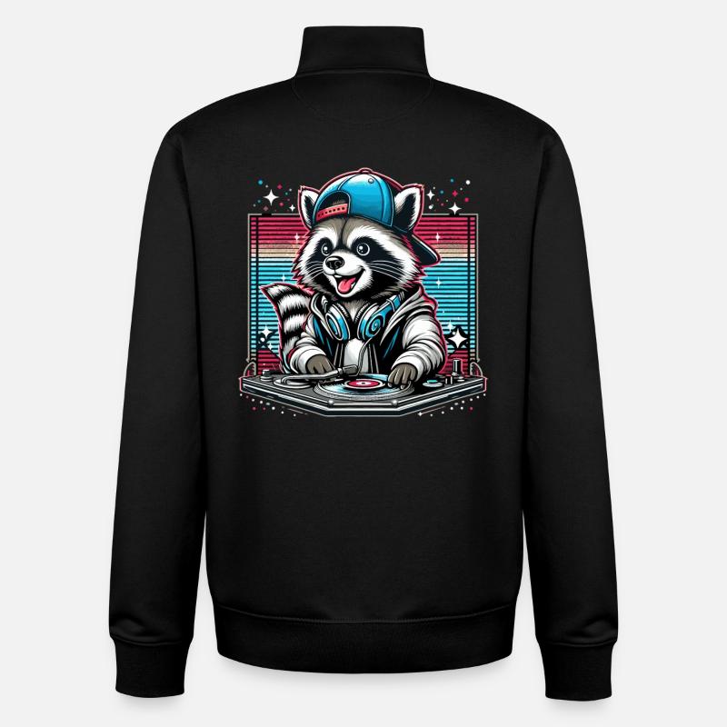 Wachbär DJ DJane Geschenk - Unisex Organic Zip Sweatshirt von Stanley/Stella - Schwarz
