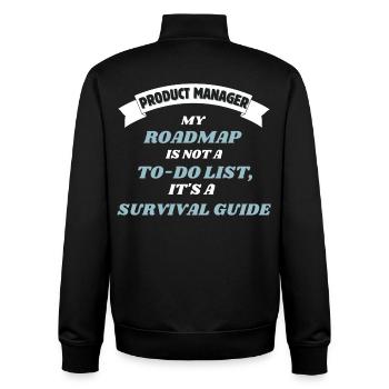Chef de Produit - Roadmap - Sweat zippé unisexe en coton bio Stanley/Stella - noir - Dos - AI Model Male 185 light (185cm)