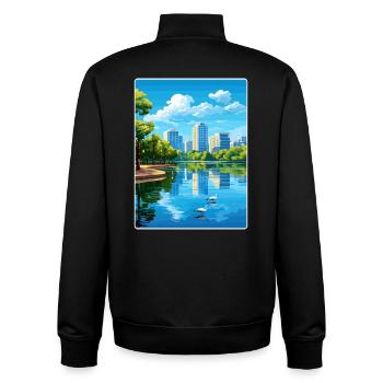 Orlando Beach Florida City Reiseposter Souvenir - Unisex Organic Zip Sweatshirt von Stanley/Stella - Schwarz - Hinten - AI Model Male 185 light (185cm)