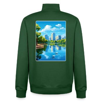 Orlando Beach Florida City Reiseposter Souvenir - Unisex Organic Zip Sweatshirt von Stanley/Stella - Flaschengrün - Hinten - AI Model Male 185 dark (185cm)
