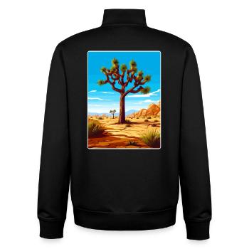 Joshua Tree National Park California Travel Poster - Unisex Organic Zip Sweatshirt by Stanley/Stella - black - Back - AI Model Male 185 light (185cm)