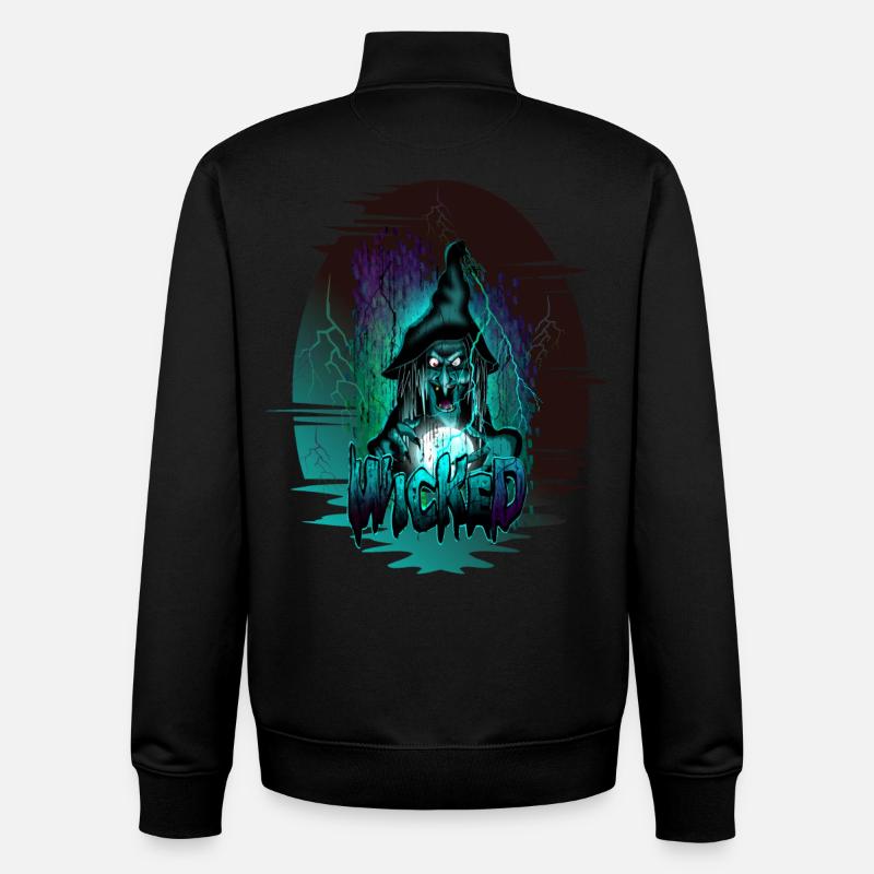 méchant2 - Sweat zippé unisexe en coton bio Stanley/Stella - noir