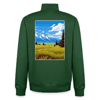 Affiche de voyage souvenir du parc national de Grand Teton - Sweat zippé unisexe en coton bio Stanley/Stella - vert bouteille - Dos - AI Model Male 185 dark (185cm)
