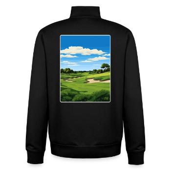 Tpc San Antonio Golf Reise Poster Souvenir WPA - Unisex Organic Zip Sweatshirt von Stanley/Stella - Schwarz - Hinten - AI Model Male 185 light (185cm)