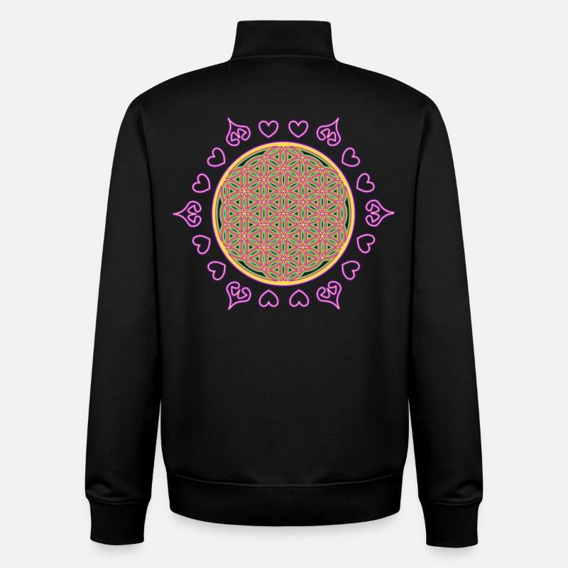 Lebensblume - Unisex Organic Zip Sweatshirt von Stanley/Stella - Schwarz